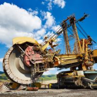 Huge mining machine in the coal mine